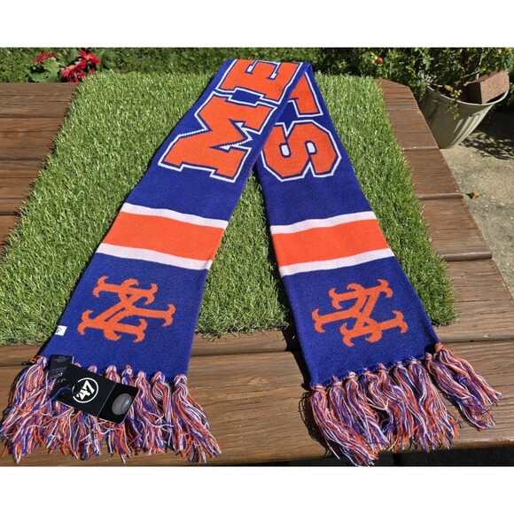 47 BrandNY Mets Scarf MLB Scarf Winter Adult OSFA NWT Breakaway Double Sided - Picture 3 of 12